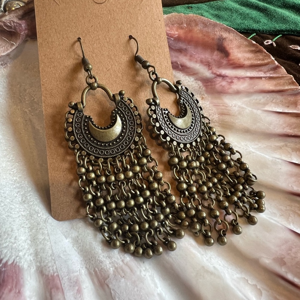 Bronze Chandelier Byzantine Global Earrings